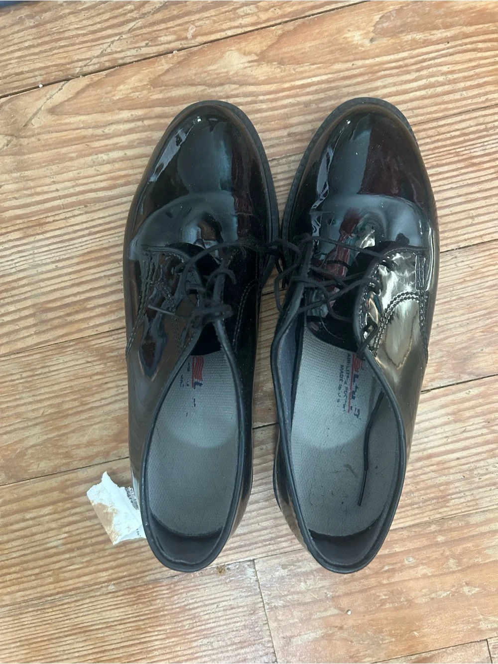 Black Patent Leather Lace-Up Dress Oxford Shoes - military style